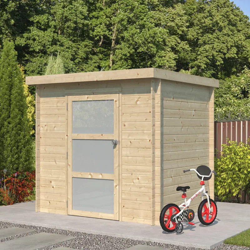 Chalet moderne Nyborg 4,04m² en bois massif 19mm avec porte simple vitrée - Gardenas Ma boutique