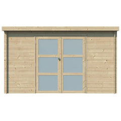 Chalet moderne Nyborg 6,36m² en bois massif 19mm avec porte double vitrée - Gardenas Ma boutique