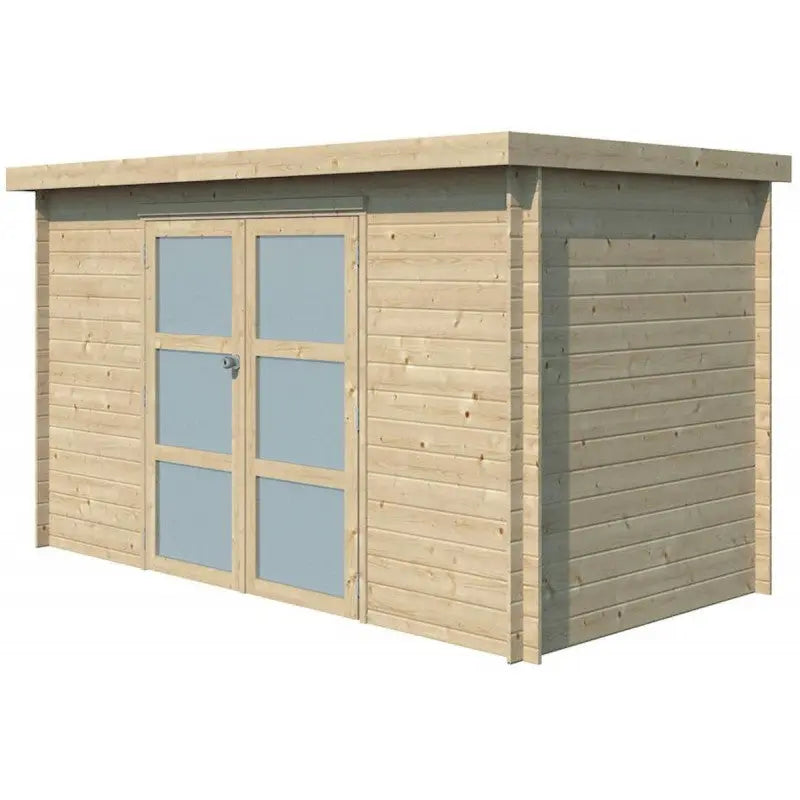 Chalet moderne Nyborg 6,36m² en bois massif 19mm avec porte double vitrée - Gardenas Ma boutique