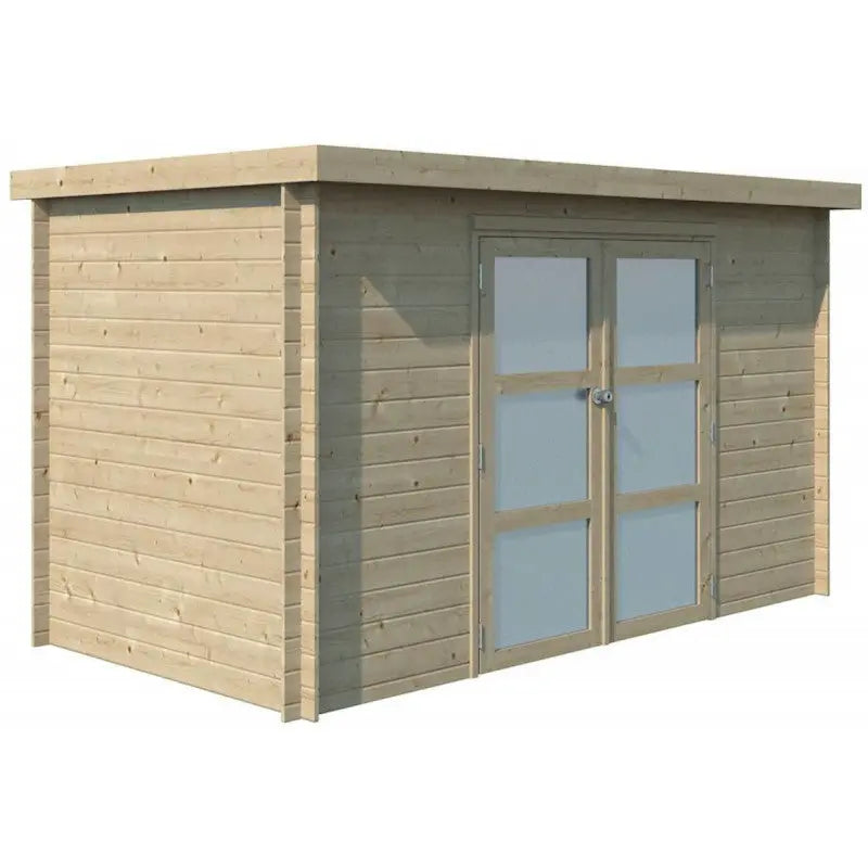 Chalet moderne Nyborg 6,36m² en bois massif 19mm avec porte double vitrée - Gardenas Ma boutique