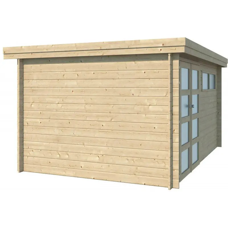 Chalet moderne Oregon 13,51m² en bois massif 28mm avec porte double vitrée+fenêtre - Gardenas Ma boutique