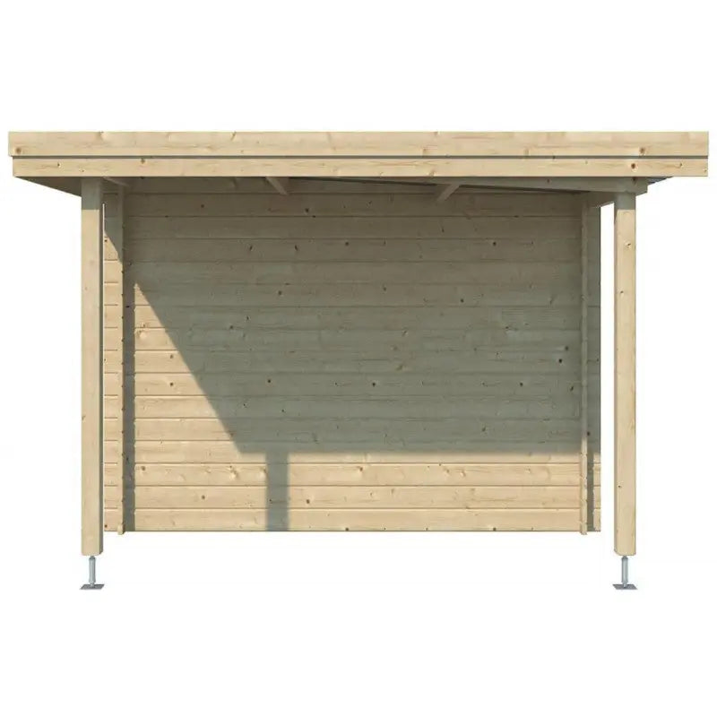 Chalet moderne Oregon 13,51m² + extension 150cm en bois massif 28mm avec porte double vitrée+fenêtre - Gardenas Ma boutique