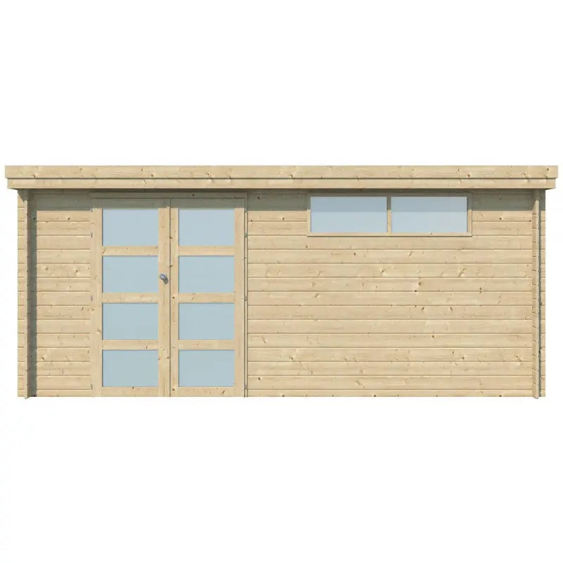 Chalet moderne Oregon 16,4m² en bois massif 28mm avec porte double vitrée+fenêtre - Gardenas Ma boutique