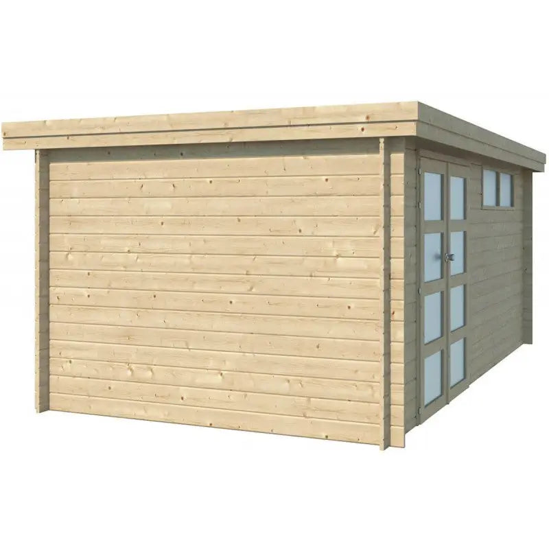 Chalet moderne Oregon 16,4m² en bois massif 28mm avec porte double vitrée+fenêtre - Gardenas Ma boutique