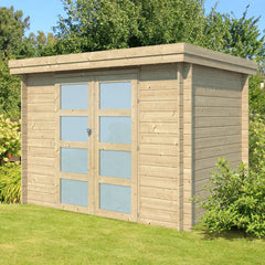 Chalet moderne Oregon 6,86m² en bois massif 28mm avec porte double vitrée - Gardenas Ma boutique