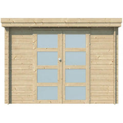 Chalet moderne Oregon 6,86m² en bois massif 28mm avec porte double vitrée - Gardenas Ma boutique