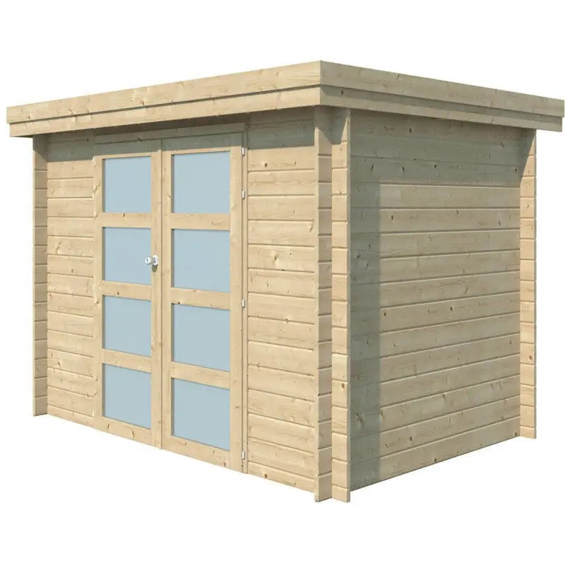 Chalet moderne Oregon 6,86m² en bois massif 28mm avec porte double vitrée - Gardenas Ma boutique