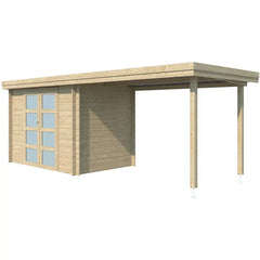 Chalet moderne Oregon 6,86m² + extension 300cm en bois massif 28mm avec porte double vitrée - Gardenas Ma boutique