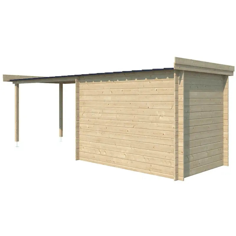 Chalet moderne Oregon 6,86m² + extension 300cm en bois massif 28mm avec porte double vitrée - Gardenas Ma boutique