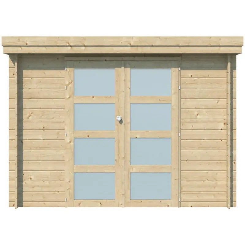 Chalet moderne Oregon 9,6m² en bois massif 28mm avec porte double vitrée - Gardenas Ma boutique