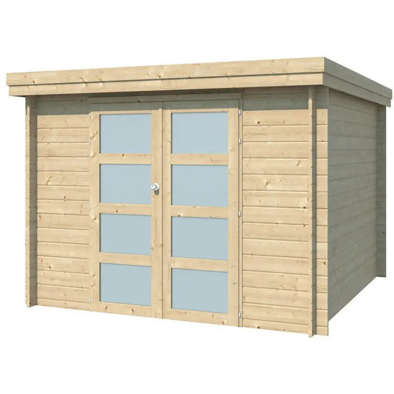 Chalet moderne Oregon 9,6m² en bois massif 28mm avec porte double vitrée - Gardenas Ma boutique