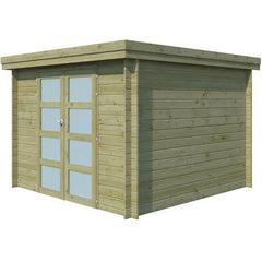 Chalet moderne Oregon 9,6m² en bois traité 28mm avec porte double vitrée - Gardenas Ma boutique