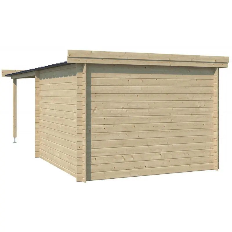Chalet moderne Oregon 9,6m² + extension 300cm en bois massif 28mm avec porte double vitrée - Gardenas Ma boutique