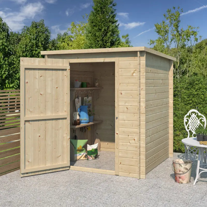 Chalet moderne Svendborg 3,23m² en bois massif 19mm avec porte simple - Gardenas Ma boutique