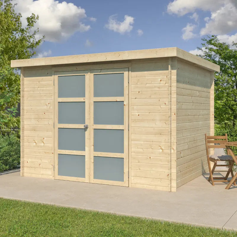 Chalet moderne Umea 8,5m² en bois massif 19mm avec porte double vitrée - Gardenas Ma boutique