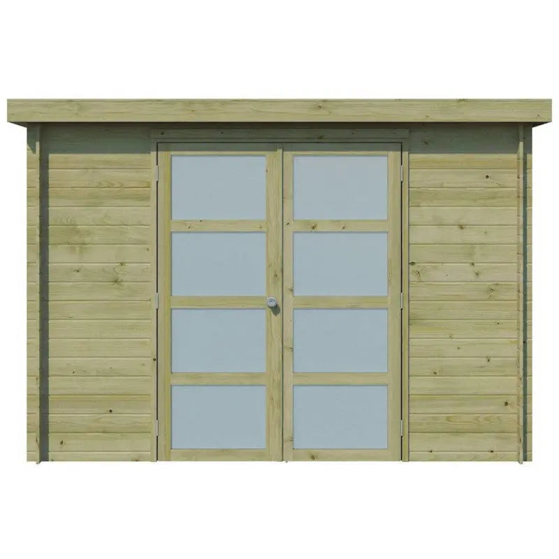 Chalet moderne Umea 8,5m² en bois traité 19mm avec porte double vitrée - Gardenas Ma boutique