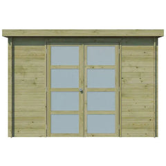 Chalet moderne Umea 8,5m² en bois traité 19mm avec porte double vitrée - Gardenas Ma boutique