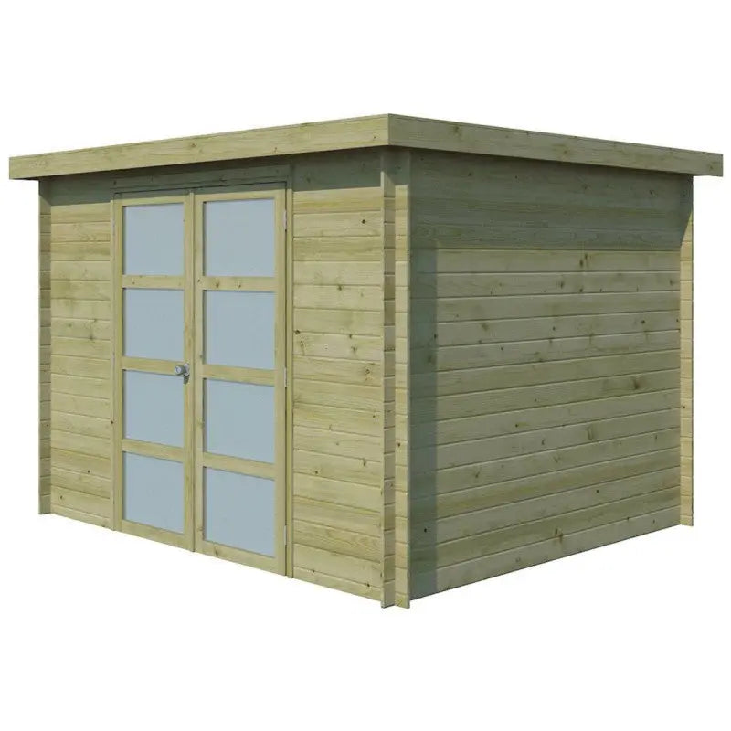 Chalet moderne Umea 8,5m² en bois traité 19mm avec porte double vitrée - Gardenas Ma boutique