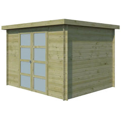 Chalet moderne Umea 8,5m² en bois traité 19mm avec porte double vitrée - Gardenas Ma boutique