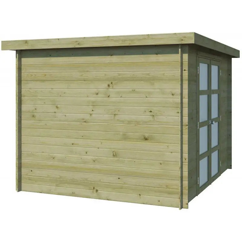 Chalet moderne Umea 8,5m² en bois traité 19mm avec porte double vitrée - Gardenas Ma boutique