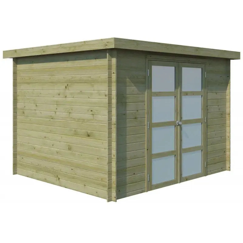 Chalet moderne Umea 8,5m² en bois traité 19mm avec porte double vitrée - Gardenas Ma boutique