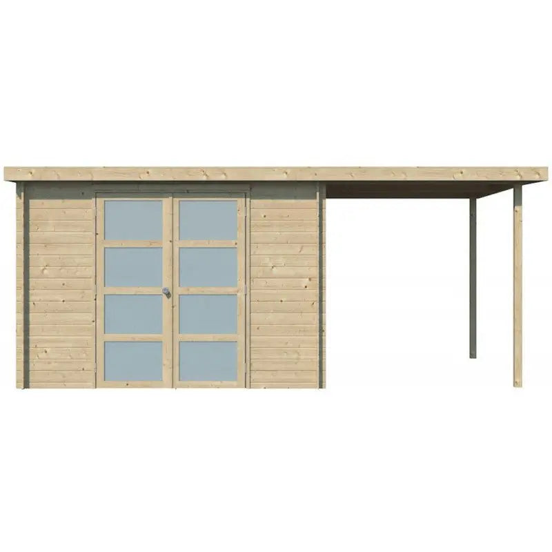 Chalet moderne Umea 8,5m² + extension 200cm en bois massif 19mm avec porte double vitrée - Gardenas Ma boutique