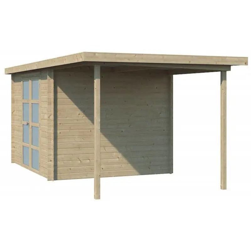 Chalet moderne Umea 8,5m² + extension 200cm en bois massif 19mm avec porte double vitrée - Gardenas Ma boutique