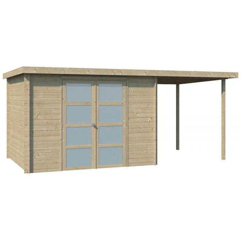 Chalet moderne Umea 8,5m² + extension 200cm en bois massif 19mm avec porte double vitrée - Gardenas Ma boutique