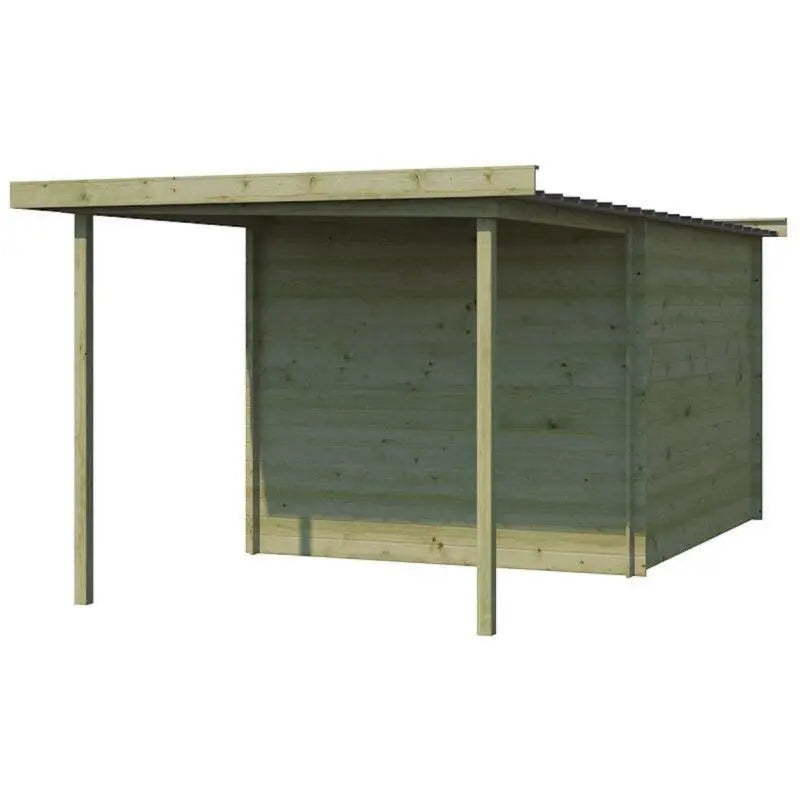 Chalet moderne Umea 8,5m² + extension 200cm en bois traité 19mm avec porte double vitrée - Gardenas Ma boutique