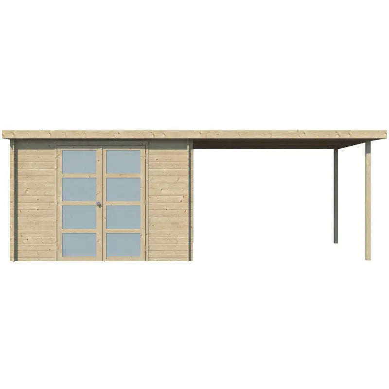 Chalet moderne Umea 8,5m² + extension 300cm en bois massif 19mm avec porte double vitrée - Gardenas Ma boutique