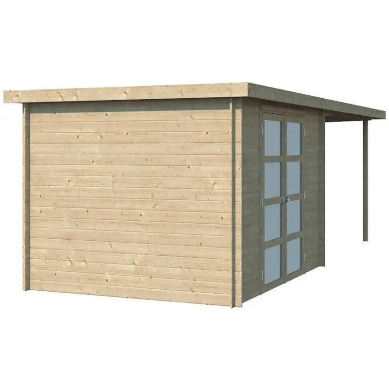 Chalet moderne Umea 8,5m² + extension 300cm en bois massif 19mm avec porte double vitrée - Gardenas Ma boutique