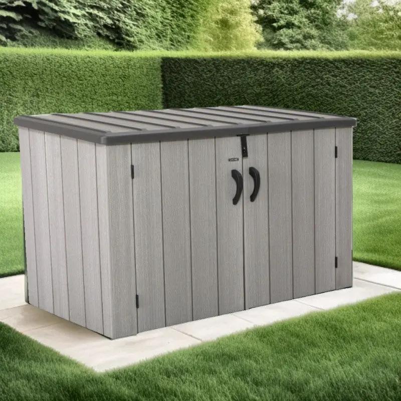 Coffre de jardin 2,06m² en PEHD imitation bois Lifetime - Habrita ESPACE EMERAUDE