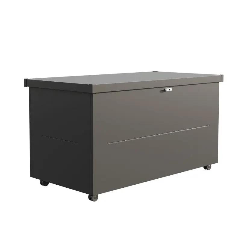 Coffre de jardin en acier galvanisé gris anthracite Nevio 160 - Telluria ESPACE EMERAUDE