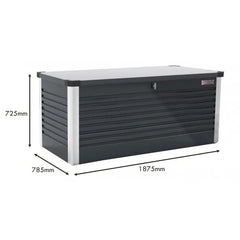 Coffre de rangement en métal anthracite 1000L Patio Box 1,46m² TRIMETALS ESPACE EMERAUDE