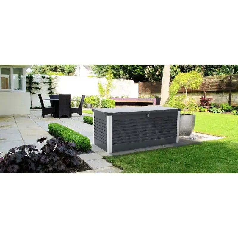 Coffre de rangement en métal anthracite 1000L Patio Box 1,46m² TRIMETALS ESPACE EMERAUDE