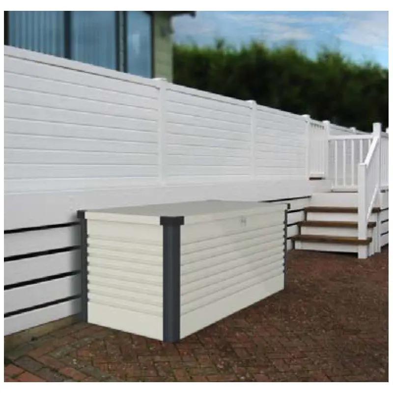 Coffre de rangement en métal blanc 1000L Patio Box 1,46m² TRIMETALS ESPACE EMERAUDE