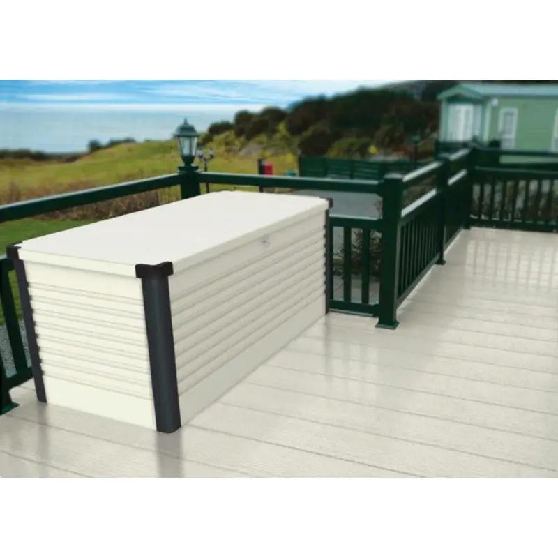 Coffre de rangement en métal blanc 750L Patio Box 1,06m² TRIMETALS ESPACE EMERAUDE