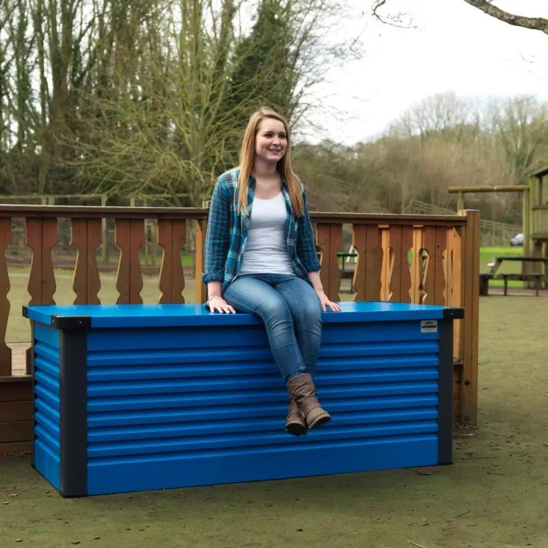 Coffre de rangement en métal bleu 1000L Patio Box 1,46m² TRIMETALS ESPACE EMERAUDE