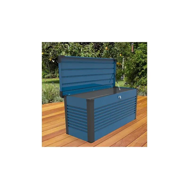 Coffre de rangement en métal bleu 1000L Patio Box 1,46m² TRIMETALS ESPACE EMERAUDE