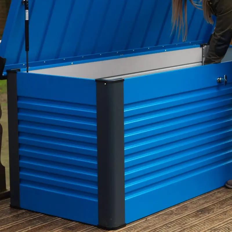 Coffre de rangement en métal bleu 1000L Patio Box 1,46m² TRIMETALS ESPACE EMERAUDE