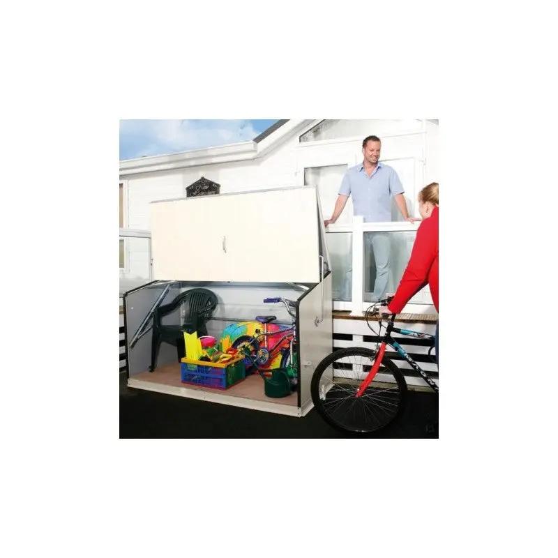 Coffre de rangement en métal Storegard 1500L crème 1,74m² TRIMETALS ESPACE EMERAUDE