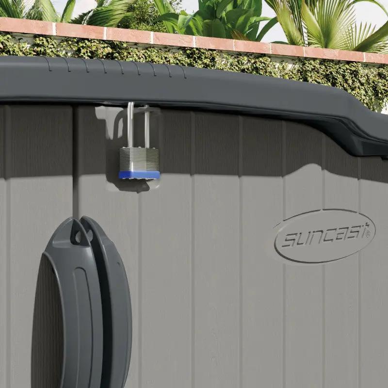 Coffre multifonctions en PE 35mm gris foncé 2800L + plancher Slidetop - SUNCAST ESPACE EMERAUDE