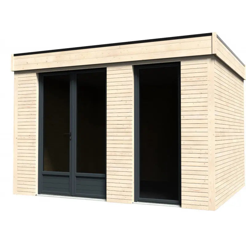 Dépendance de jardin Décor’Home en bois blanc 10m² avec double porte vitrée – Décor et Jardin Ma boutique