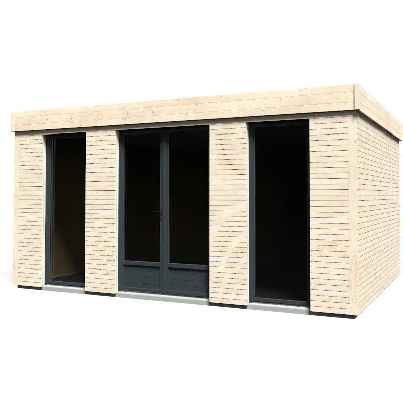 Dépendance de jardin Décor’Home en bois blanc 18m² avec double porte vitrée – Décor et Jardin Ma boutique