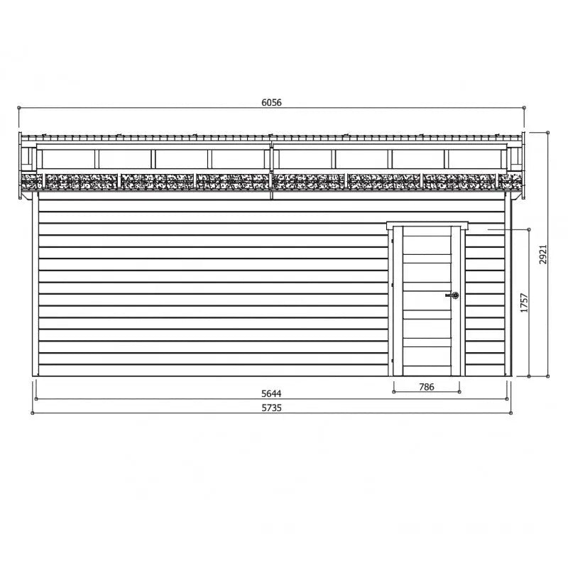 Garage Torino 20,88m² madriers 28mm avec double porte battante - SOLID Ma boutique