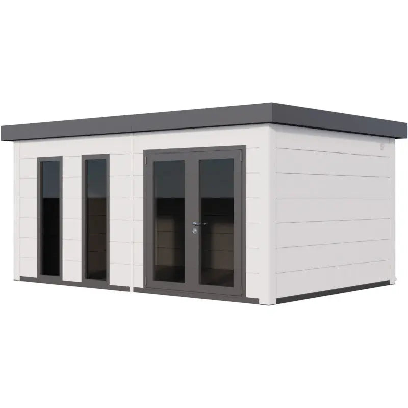 Pavillon de jardin en acier galvanisé blanc 19,3m² Luminato 5436 avec 2 fenêtres - Telluria Ma boutique