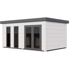 Pavillon de jardin en acier galvanisé blanc 19,3m² Luminato 5436 avec 2 fenêtres - Telluria Ma boutique