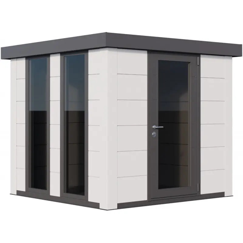Pavillon de jardin en acier galvanisé blanc 5,7m² Luminato 2424 avec 2 fenêtres - Telluria Ma boutique