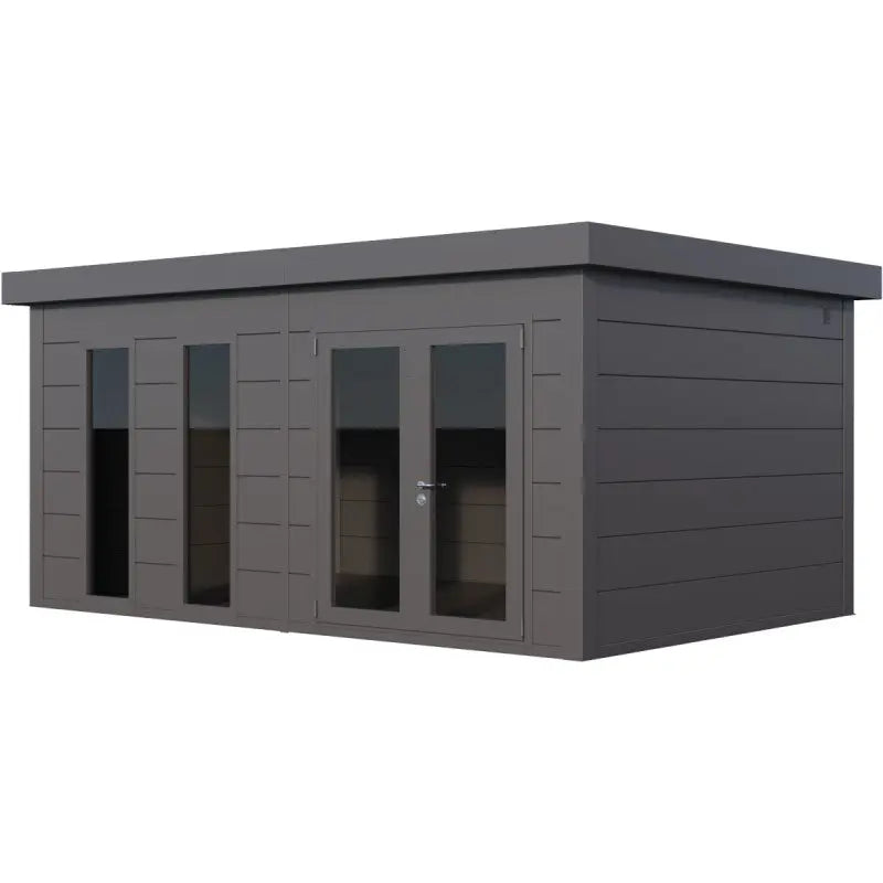 Pavillon de jardin en acier galvanisé gris anthracite 19,3m² Luminato 5436 avec 2 fenêtres - Telluria Ma boutique