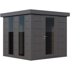 Pavillon de jardin en acier galvanisé gris anthracite 5,7m² Luminato 2424 avec 2 fenêtres - Telluria Ma boutique